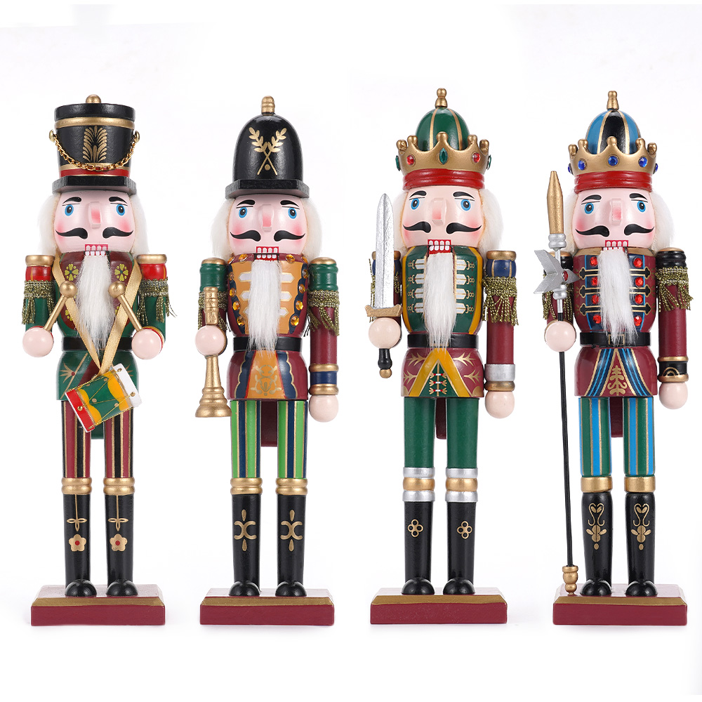 Nutcracker Figurine - 30Cm Houten Notenkraker Kerstversiering Soldaat Figuren