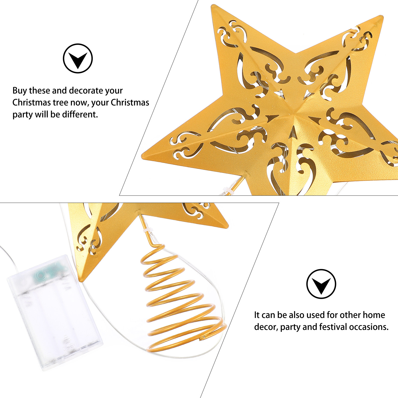 1 stuk glittergecoate ijzeren  - Star Tree Topper recensie en prijs