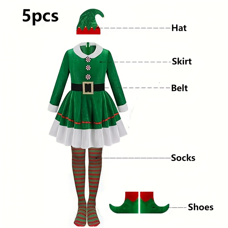 5-delige kerstelfkostuumset vo - Elf Costume Christmas recensie en prijs